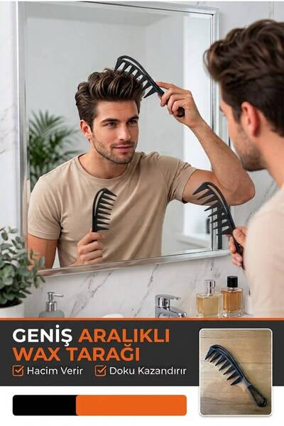 WAPPA Geniş Aralıklı Wax Tarağı Siyah