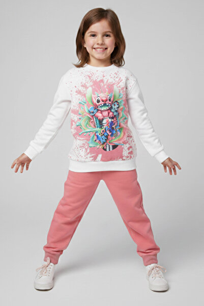 TOFİSA Girl's Rose Printed Pajama Set - 28096-Gul