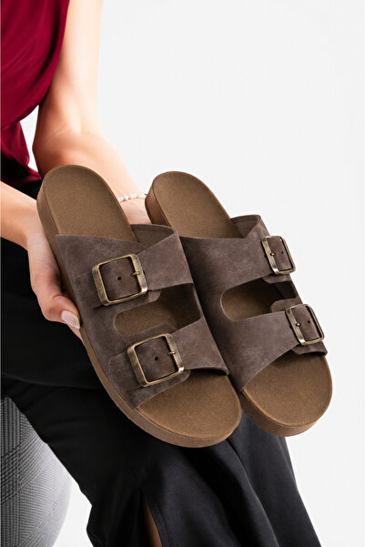 star shoes Unisex Ortopedik Tabanlı Terlik Çift Bantlı Tokalı Günlük Rahat Te...