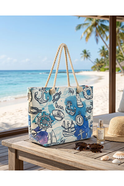 LYRA Bags & Accessories Beach Bag Large Volume with Zipper and Lining