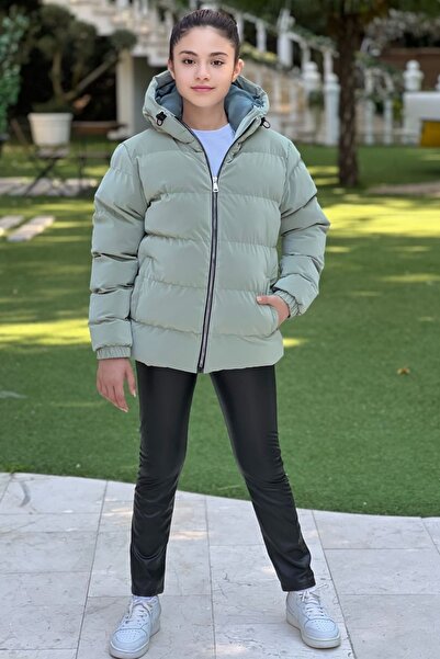Pina Kids Palton de iarnă pentru fete, cu glugă și buzunare, impermeabil, din...