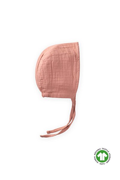 Cigit Tied Baby Organic Muslin Hat 0-2 Years Salmon