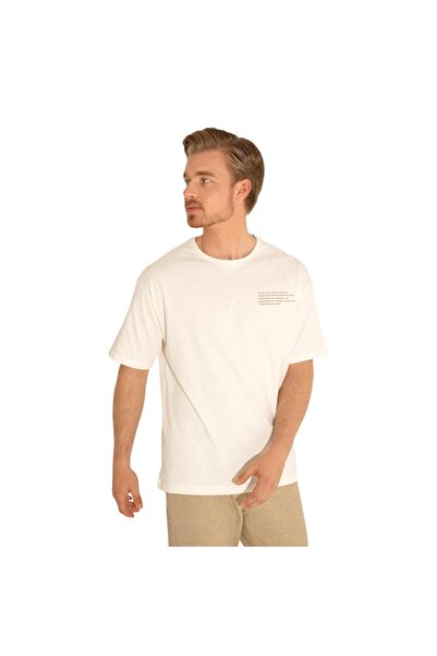 U.S. Polo Assn. يو اس بولو اسن. تي شيرت رجالي برقبة دائرية من ECRU 1825490