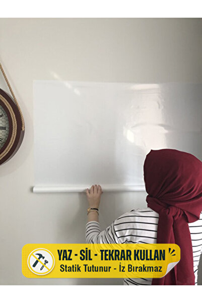 Tutunabilir Kağıt Statik Tutunan Beyaz Yaz-Sil Akıllı Yazı Tahtası 50x70 cm (...