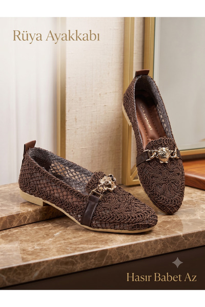 Rüya Ayakkabı The Summer Must-Have Straw Ballerinas (Brown)