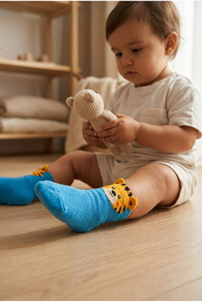 Katia&Bony Animal Patterned Blue Baby Socks