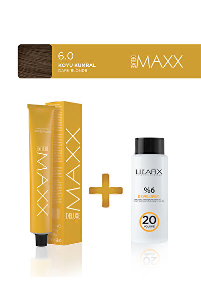 MAXX DELUXE Tüp Saç Boyası 60 ml - 20V Oksidan 6.0 Koyu Kumral