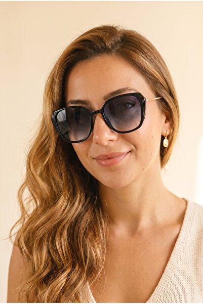 Chocolate Eyewear Kadın Polarize Cat Eye Güneş Gözlüğü Siyah UV400 Korumalı