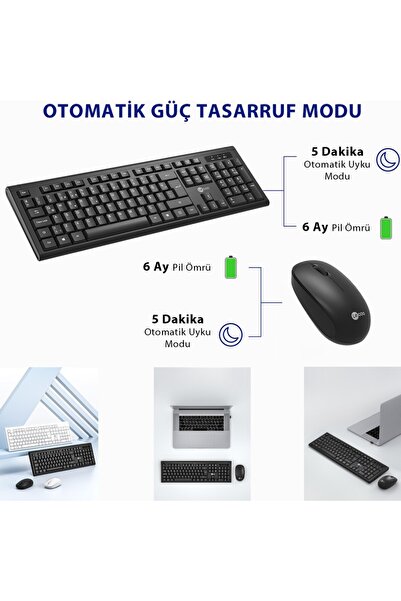 LENOVO Lecoo Kw200 Kablosuz Klavye & Mouse Set Siyah