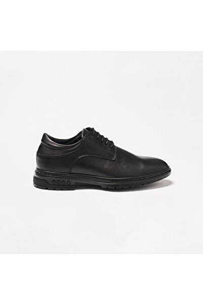 John May Men's Classic Shoes Og-354 Black Leather