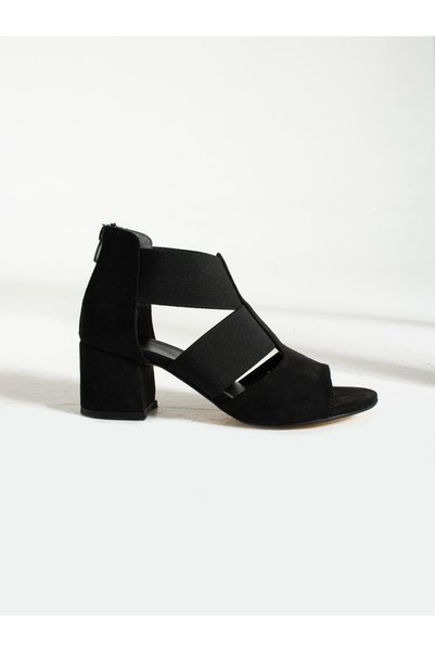 Alemdar Shoes FANCY Black Suede Heeled Women's Shoes
