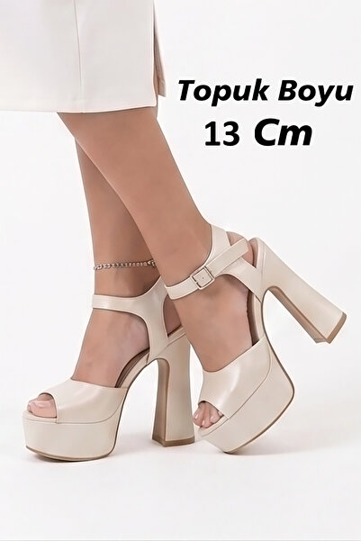 TrendyAnka Pantofi de mireasă cu platformă de 13 cm pentru femei, cu toc gros...