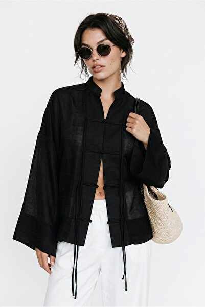 Suziş CĂMAȘĂ OVERSIZE CU DETALII NEGRE 5098
