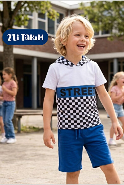 Hilal Akıncı Kids Crveni ulični model za dečake, majica kratkih rukava sa lan...