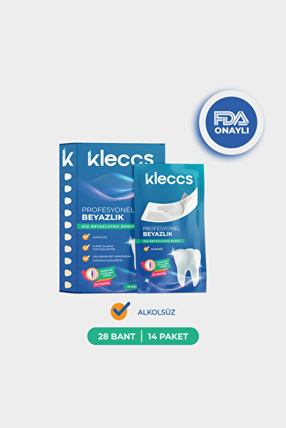 kleccs Diş Beyazlatma Bandı, Profesyonel Beyazlık, 14 Paket-28 Bant