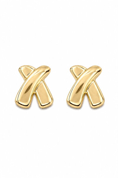 DEMOKAN Women's Earrings Flat Plate Cross Model 2cm Earrings