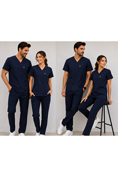 MESASTORE SET DE UNIFORME DE ASISTENTĂ MEDICALĂ UNISEX DIN LICHROAL CU TĂIERE...