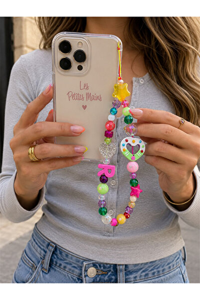 Les Petites Mains Name Pop R Telefon Askısı, Boncuklu Telefon Charmı ve Çanta...