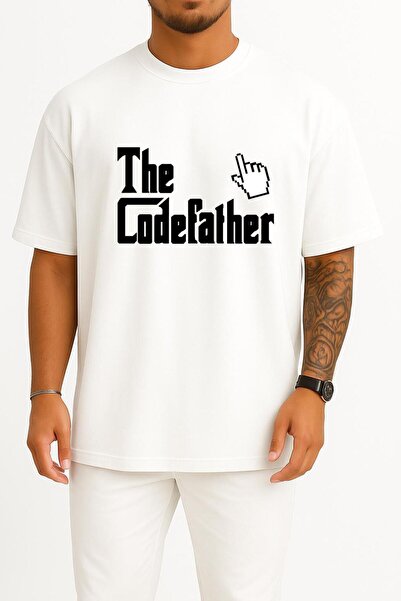 Bahriyeli Collection قصة فضفاضة The Codefather - تي شيرت مبرمج الكمبيوتر مطبو...