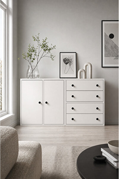 nettrends.net the new trend of shopping Minimalist Beyaz Şifonyer - Asimetrik...