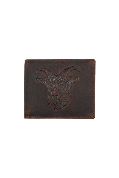 TORO NERO Portofel bărbătesc din piele naturală maro, zodia Capricorn