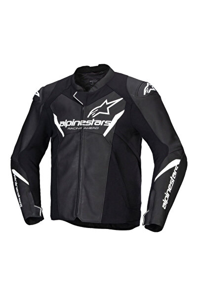 Alpinestars Faster V3 Airflow Korumalı Deri Motosiklet Montu Siyah Beyaz