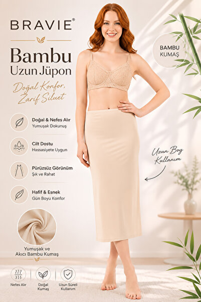 Bravie Γυναικεία Maxi Long Length Bamboo Jupon – Ελαφριά, αναπνεύσιμη, χωρίς ...