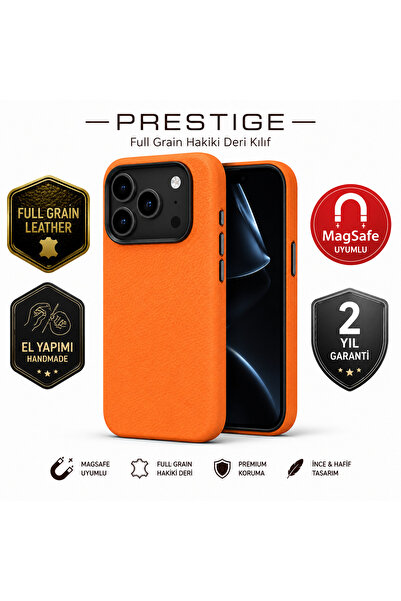 PLM Prestige iPhone 17 Pro Max Uyumlu, Full Grain Hakiki Deri Kılıf, MagSafe ...