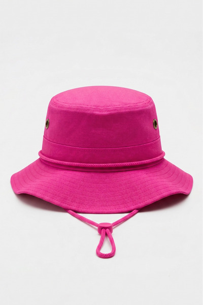 Mollycrush Premium Drawstring Bucket Hat Beach |   Pink Unisex Wide Brim Sun Hat