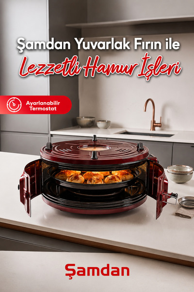 Şamdan J326 Termostatlı Camlı Yuvarlak Fırın 1005.
