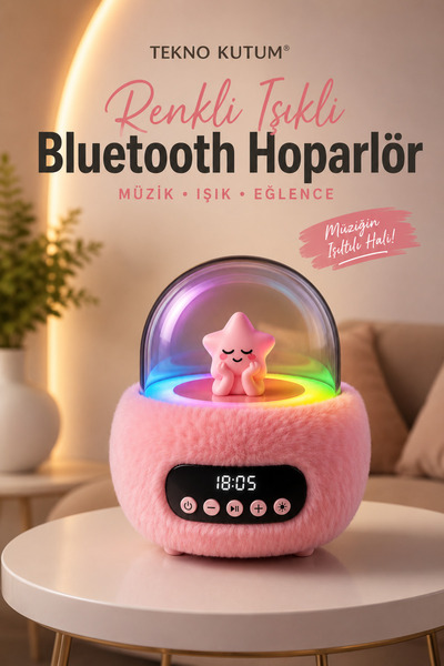 TEKNOKUTUM Taşınabilir Bluetooth Hoparlör RGB Işıklı