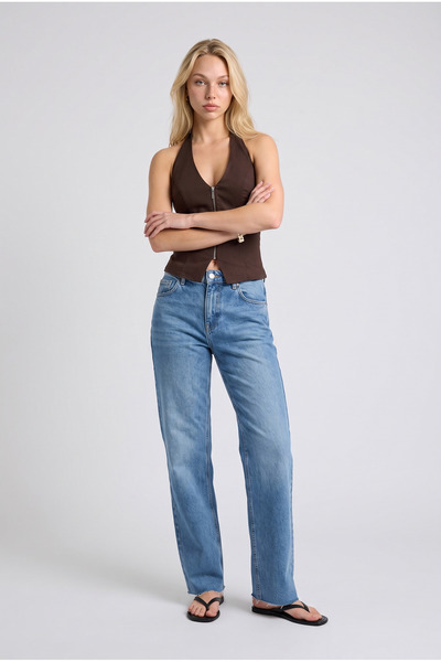 Respire Women's D96 Straight Crop Jean Light Blue