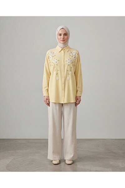 BURRASCA Oversize Linen Set with Embroidered Stones