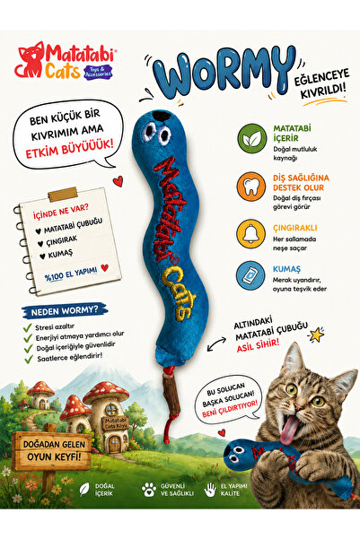 MATATABİ CATS لعبة القطيفة ذات الصوت الرديء والماتاتابيلي الطبيعية مقاس 17 سم...