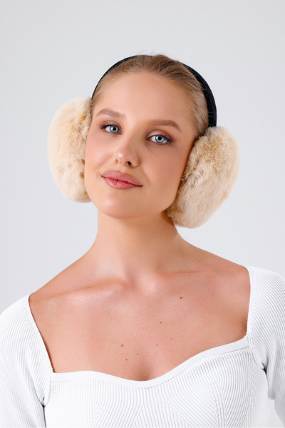 nord arc Beige Foldable Winter Plush Cold Protective Earmuff