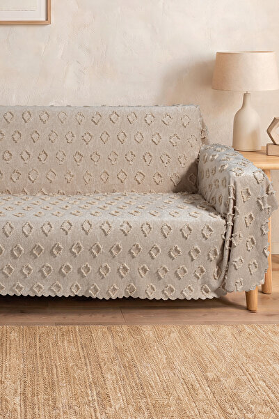 Zühre Home Arm Covering Sofa Cover |   Self-Embossed Geometric Patterned |   ...