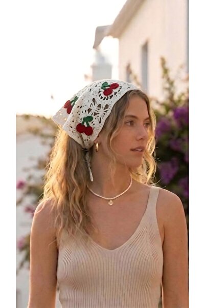 destini Kadın Örgü Bandana Saç Bandanası Bel Bandanası Granny Square Bandana