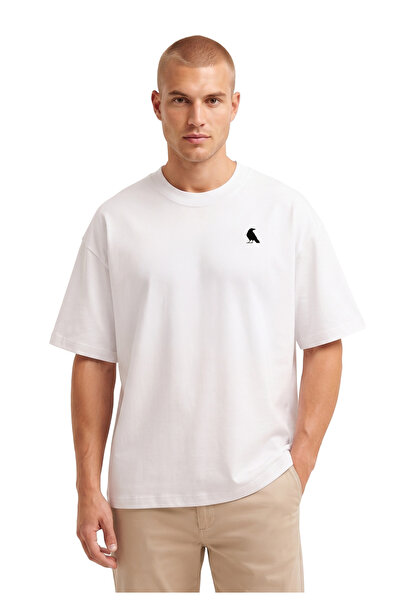 rook Karga Logolu Flex Baskılı T Shirt - Erkek