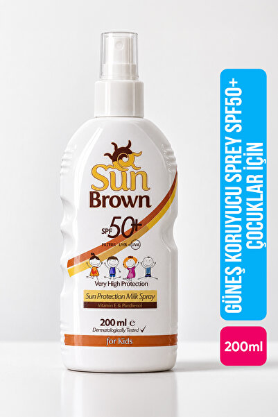Sun Brown Spf 50 Çocuklar Için Hassas Güneş Koruyucu Vücut Spreyi 200ml