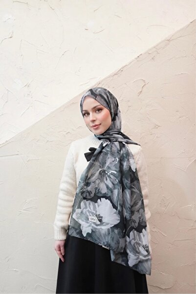 YILDIZ SCARFS شال قطني هندي بنقشة موججان - أسود