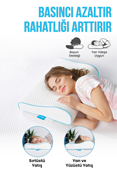 Viscofoam Boyun Destekli Ortopedik Yastık Visco Yastık - 57x37x10-7cm