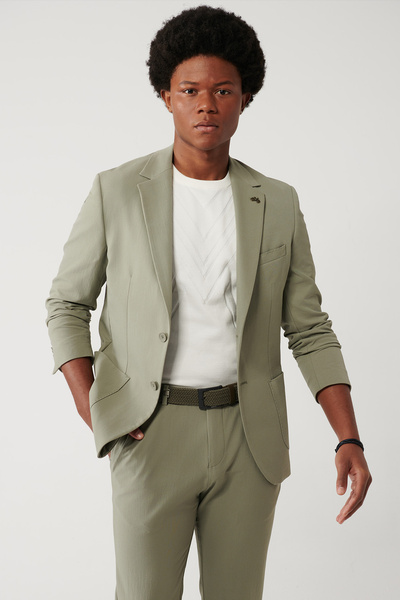 Avva Erkek Açık Haki Yırtmaçlı Astarsız Way Stretch Lightweight Comfort Slim ...