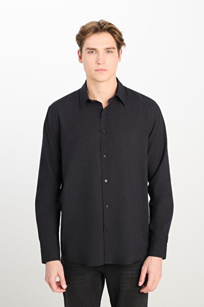 Lee Cămașă Regular Fit Neagră