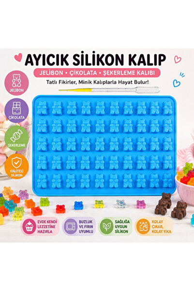 Şenhomee Epoksi Silikon Jelibon Haribo Ayıcık  Kalıbı Şeker Hamuru  buz çikol...