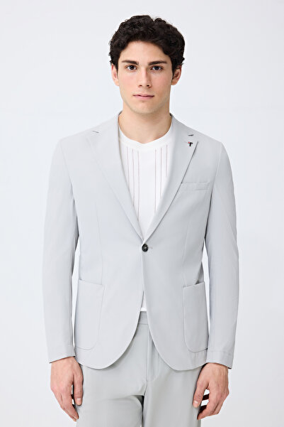 Tween Slim Fit Taş Diyogonal Kumaş Ceket