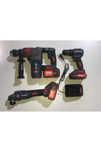 StechEnd Stech Akülü 3 Lü Set Sx54-sx12-sx44 2x 4.0 Ah 1 X2,0 Ah 20 V