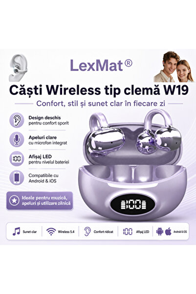 LexMat Căști wireless Bluetooth W19