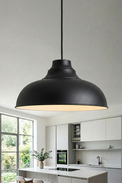 Marrien Lora Vintage Siyah Metal Sarkıt (33 cm) Yemek Masası Üstü Avize Mutfa...