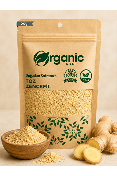 Organic Kiler Toz Zencefil %100 Taze Öğütülmüş 100gr ( Zingiber Officinale ) ...