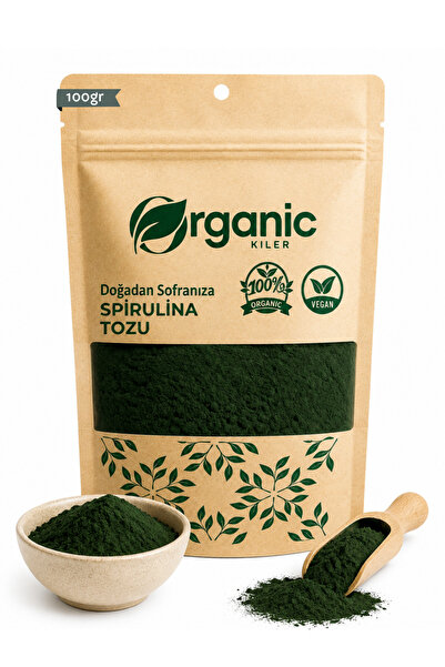 Organic Kiler Saf Spirulina Tozu 100 gr | %100 Doğal Süper Gıda | Katkısız Sp...